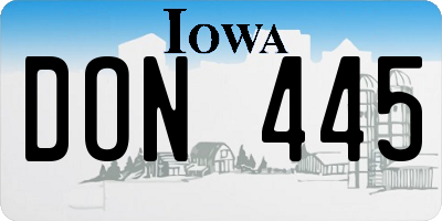 IA license plate DON445