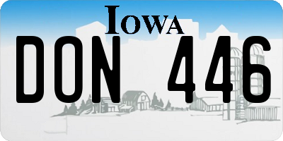 IA license plate DON446