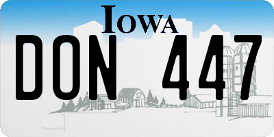 IA license plate DON447