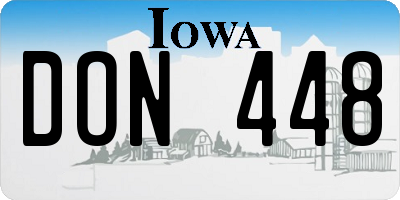 IA license plate DON448