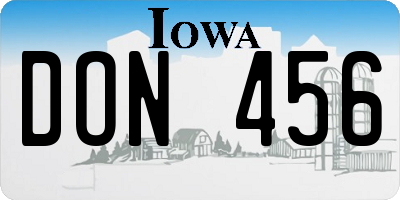 IA license plate DON456