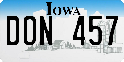 IA license plate DON457