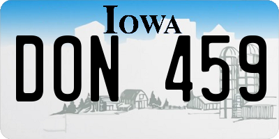 IA license plate DON459