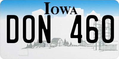 IA license plate DON460