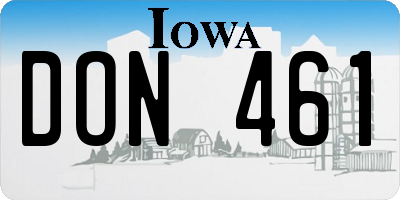 IA license plate DON461