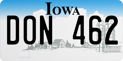 IA license plate DON462