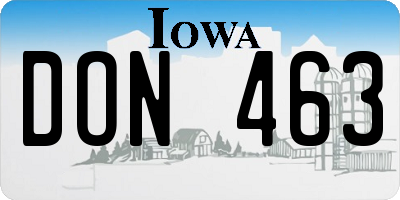 IA license plate DON463