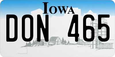 IA license plate DON465