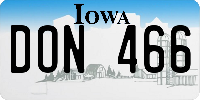 IA license plate DON466