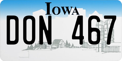 IA license plate DON467