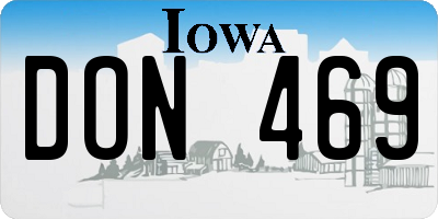 IA license plate DON469