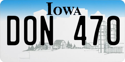 IA license plate DON470