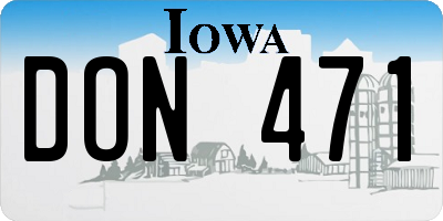 IA license plate DON471