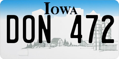IA license plate DON472