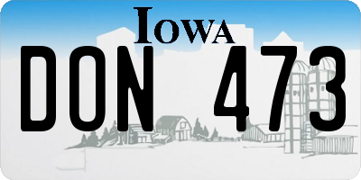 IA license plate DON473