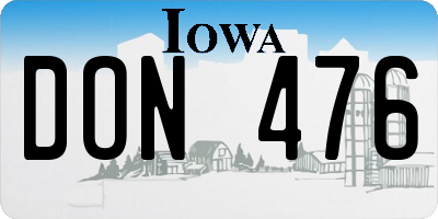 IA license plate DON476