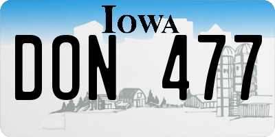 IA license plate DON477