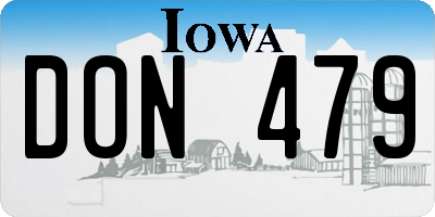 IA license plate DON479