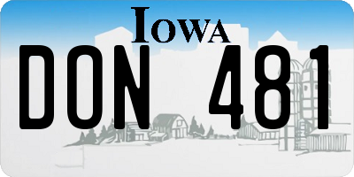 IA license plate DON481