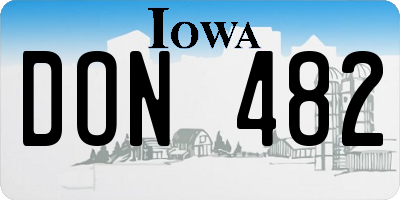 IA license plate DON482