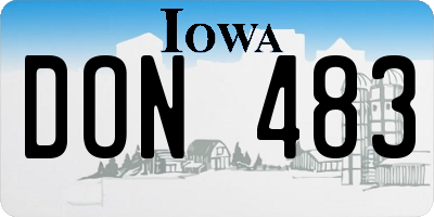 IA license plate DON483