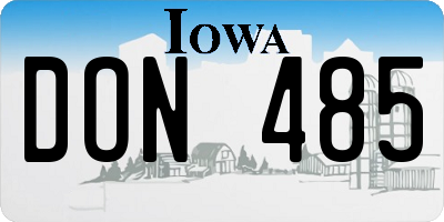 IA license plate DON485