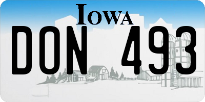 IA license plate DON493