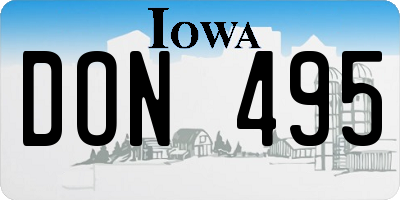 IA license plate DON495
