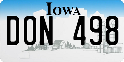 IA license plate DON498