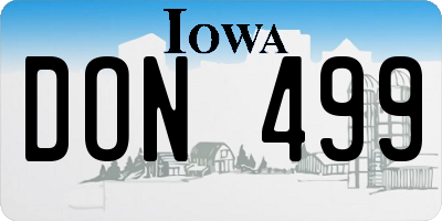 IA license plate DON499