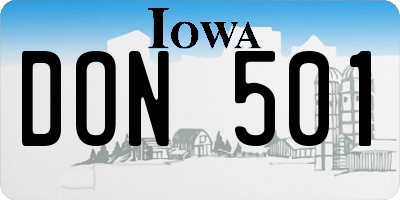 IA license plate DON501