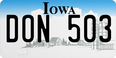 IA license plate DON503