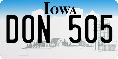 IA license plate DON505