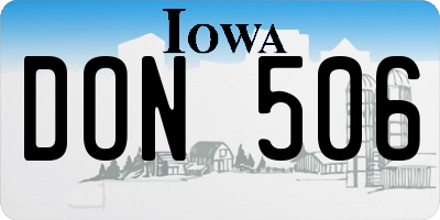 IA license plate DON506