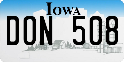 IA license plate DON508