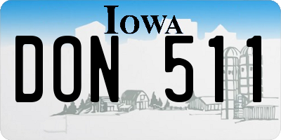 IA license plate DON511