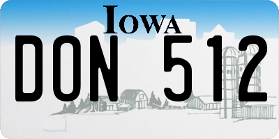 IA license plate DON512