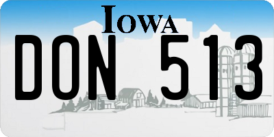 IA license plate DON513