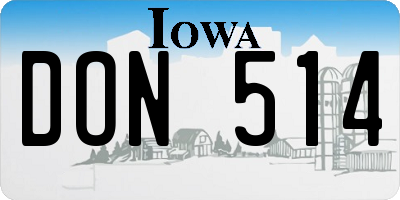 IA license plate DON514