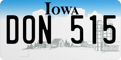 IA license plate DON515