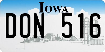 IA license plate DON516