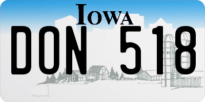 IA license plate DON518