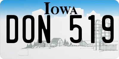 IA license plate DON519