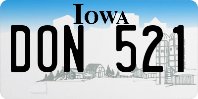 IA license plate DON521