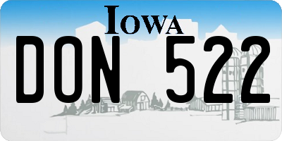 IA license plate DON522