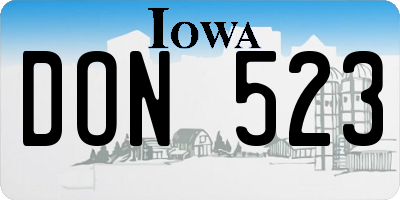 IA license plate DON523