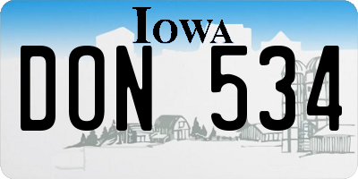 IA license plate DON534
