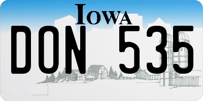 IA license plate DON535