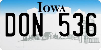 IA license plate DON536