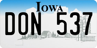 IA license plate DON537